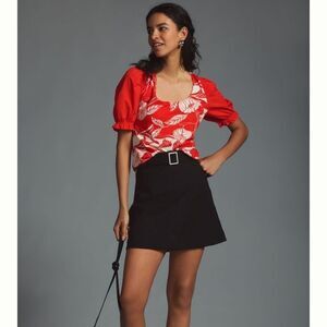 Maeve size Small by Anthropologie Maeve Woven Puff-Sleeve Top